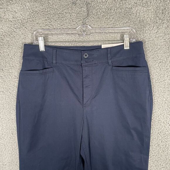 NWT LOFT Women's Straight Crop Chino Pants Size 10 Blue Stretch - Picture 2 of 9